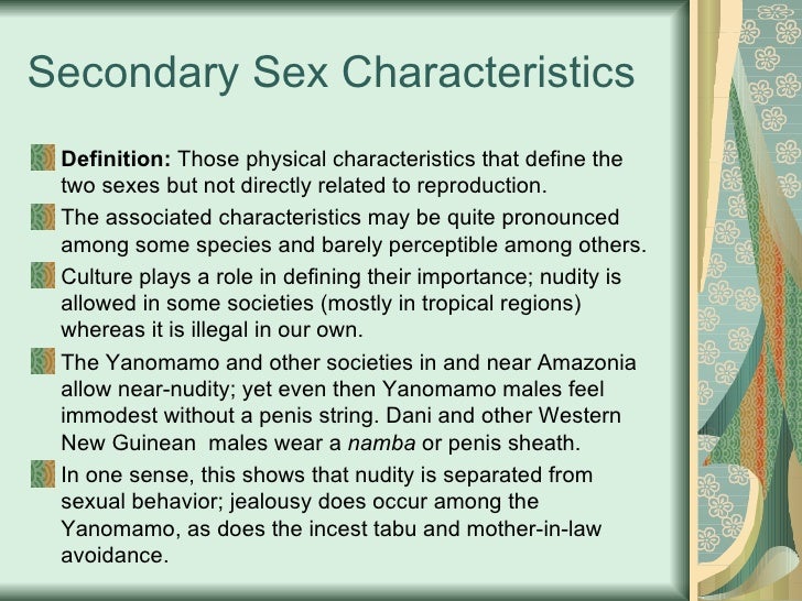 Examples of secondary sex characteristics